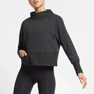 Nike Dri-fit Versa Studio Mock Neck Sweatshirt Top Sz S In Versa Gray Heather